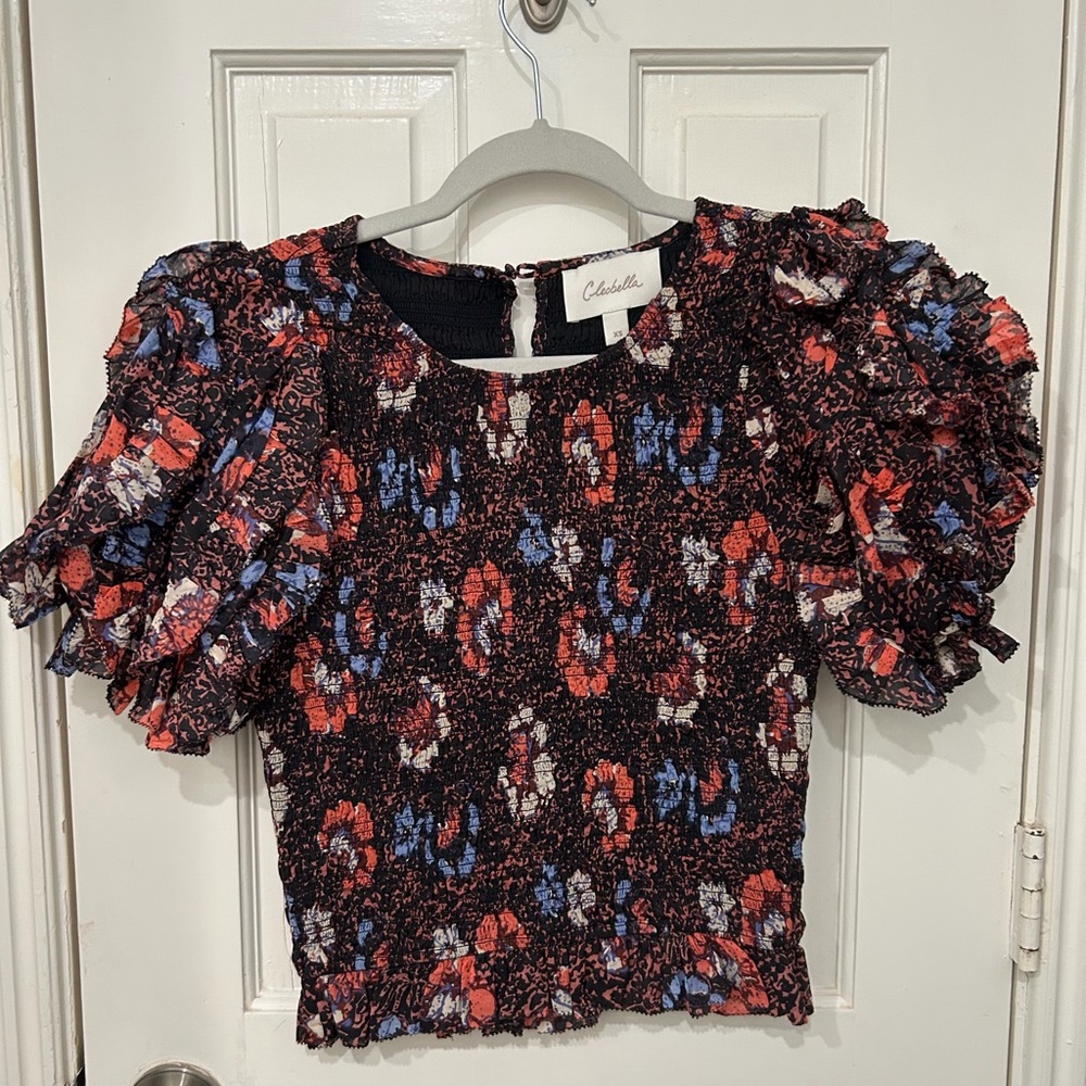 Cleobella Ruffled Blouse - Red, Blue, Black